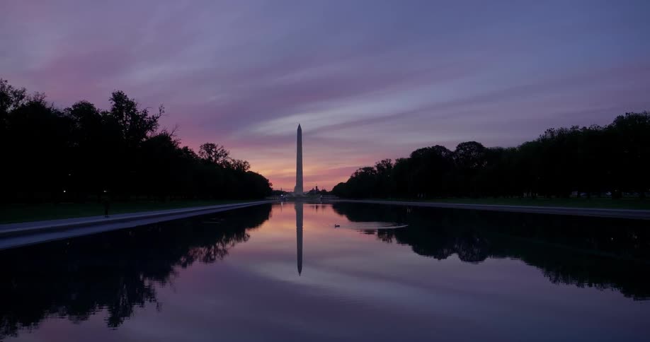 Washington monument after sunset