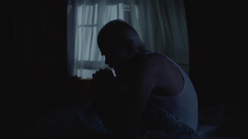 Elderly Man Living In Cabin
