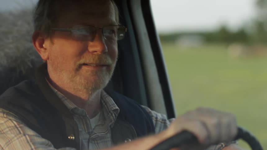 A man drives a truck