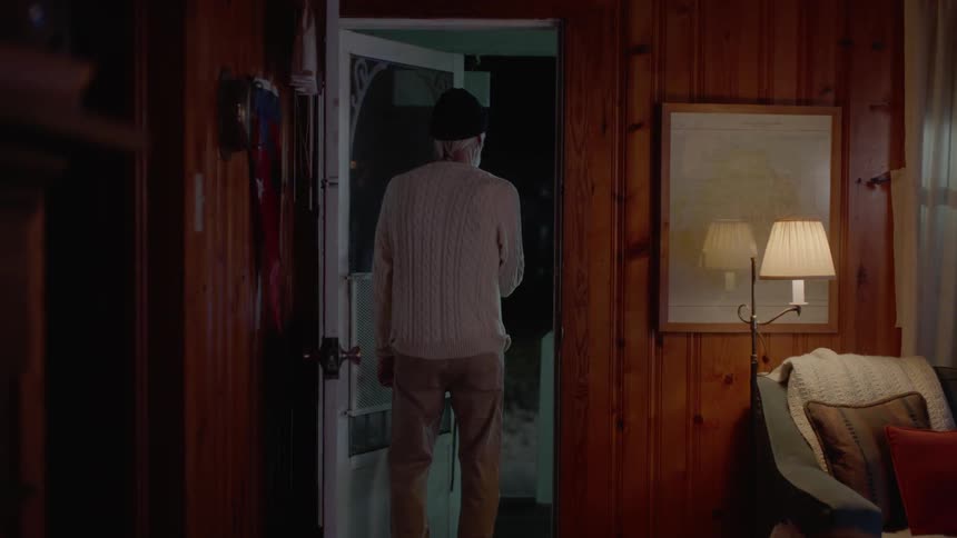 Elderly Man Living In Cabin