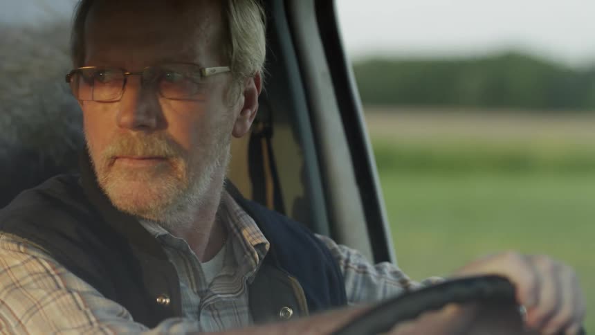 A man drives a truck