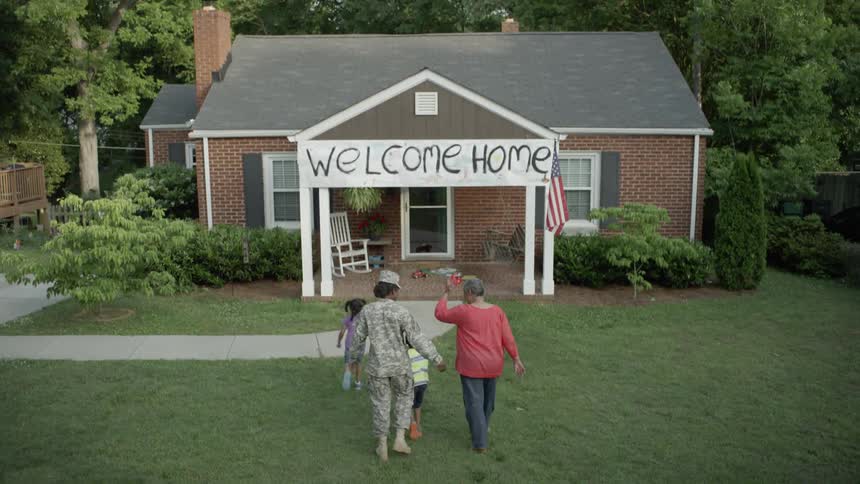 Woman Comes Home From Serving In The Military