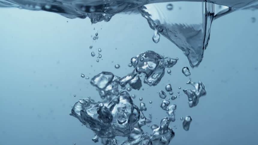 Water bubbles in slow motion