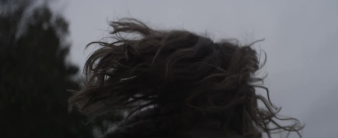 A person running in the woods