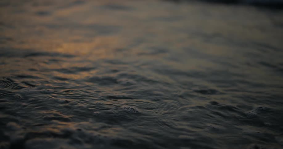 Ocean waves at dusk