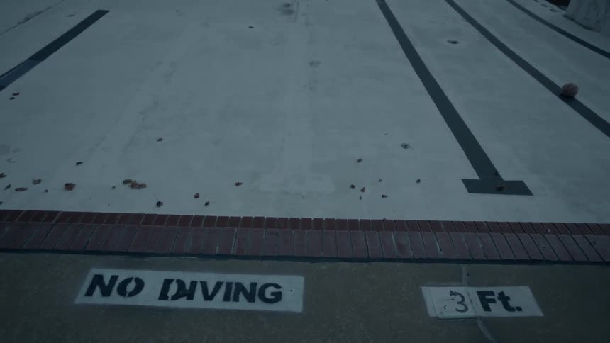 The pool ahead is empty