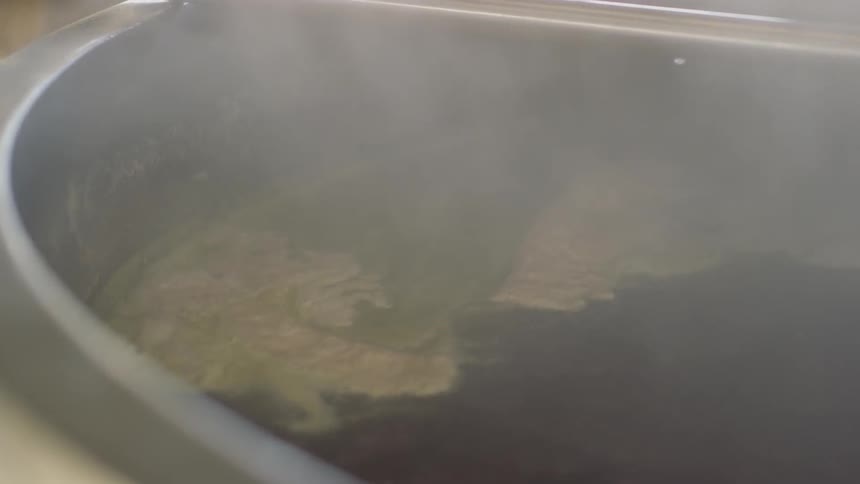 The beer is cooking in the vat