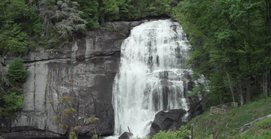 A waterfall in the daytime