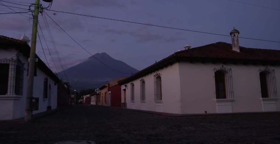 A small town at dusk
