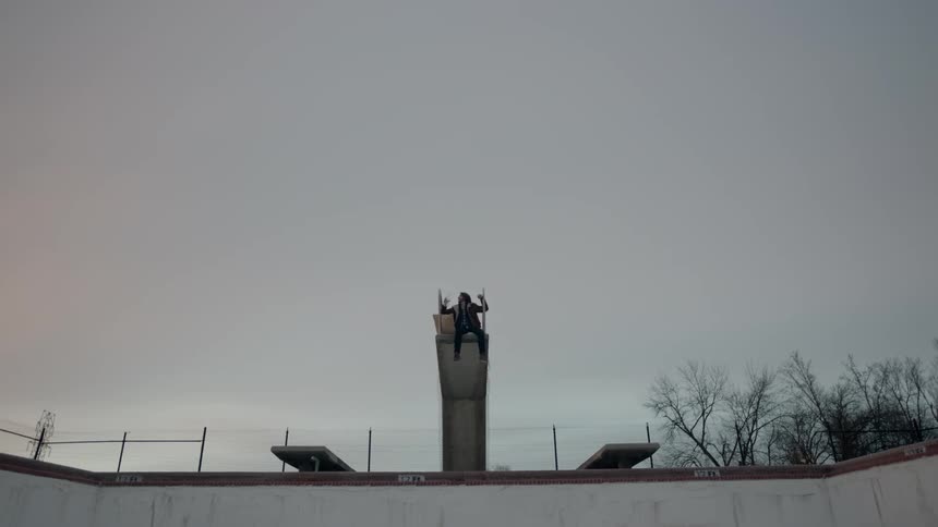 Friends Hanging Out At An Empty Pool