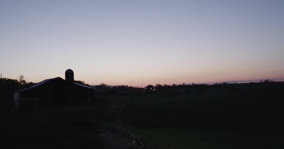 A barn at dusk