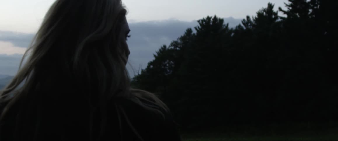A person walking in the woods