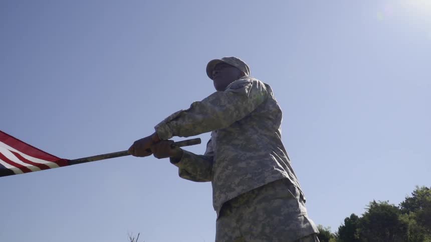 Soldier And Flag