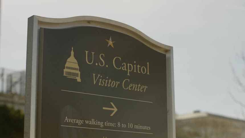 The sign points to the visitor center