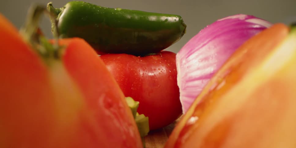 Assorted vegetables sit undisturbed