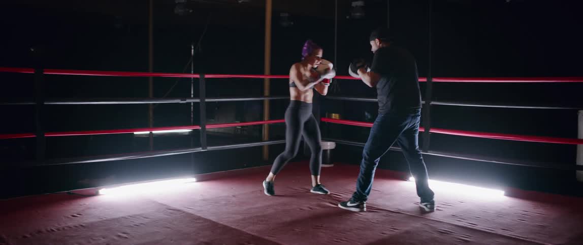 Woman Boxer Training