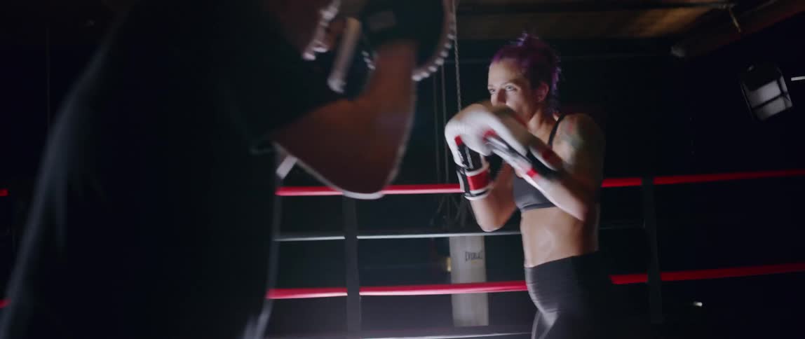 Woman Boxer Training