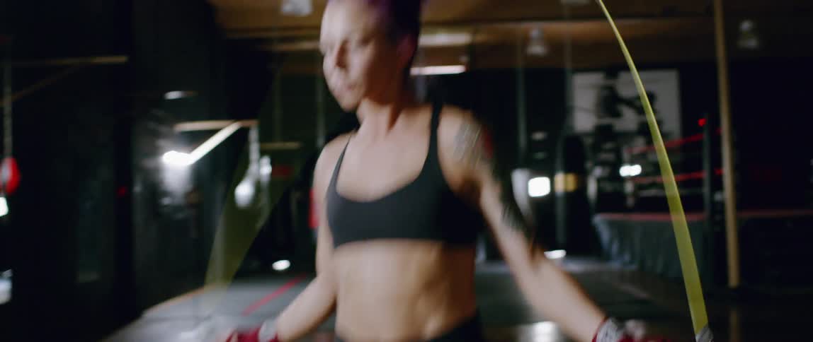 Woman Boxer Training