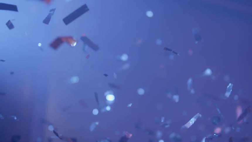 Glitter flowing through the air