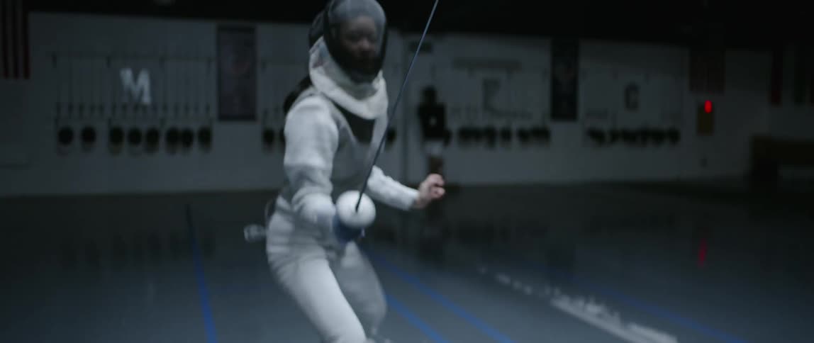 A fencer is driving back and forth