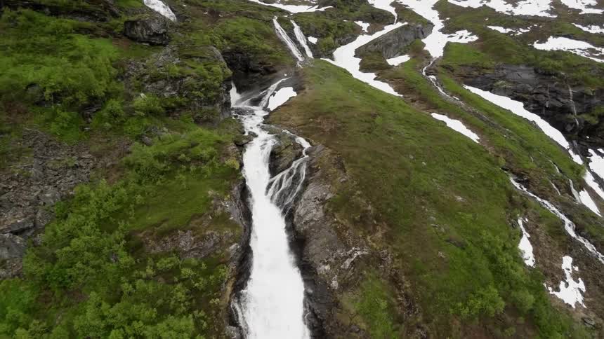 A stream flowing through the hillside