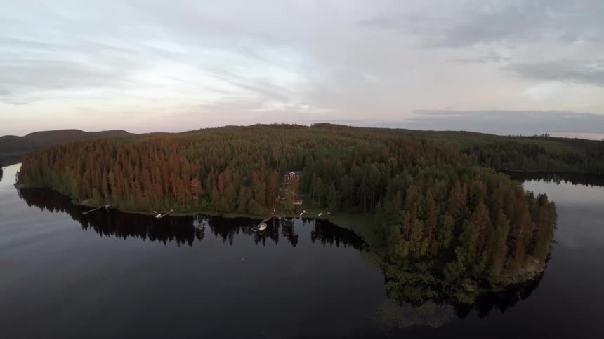 Aerial view of an island