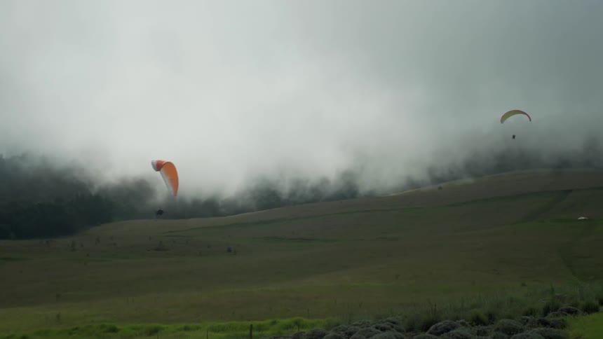 People using parachutes