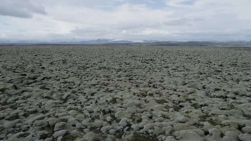 Large field sits under a cloudy sky
