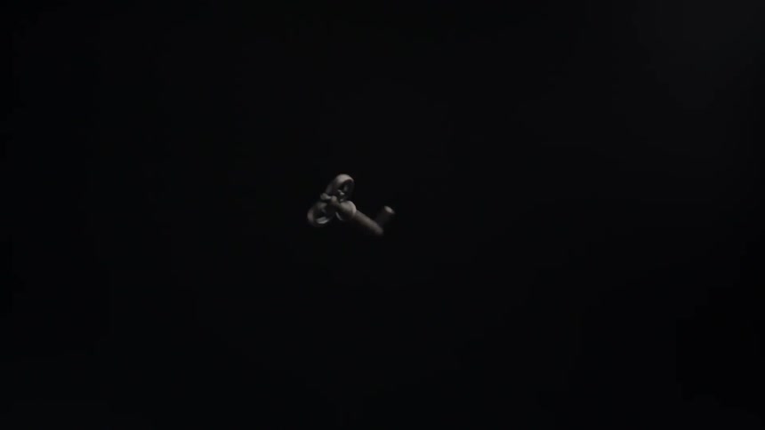Skeleton key floating through the air