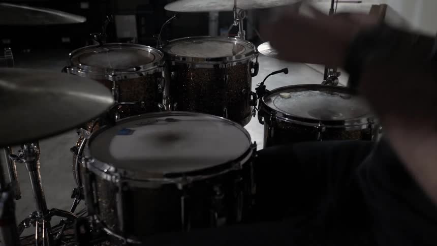 Drummer In Studio
