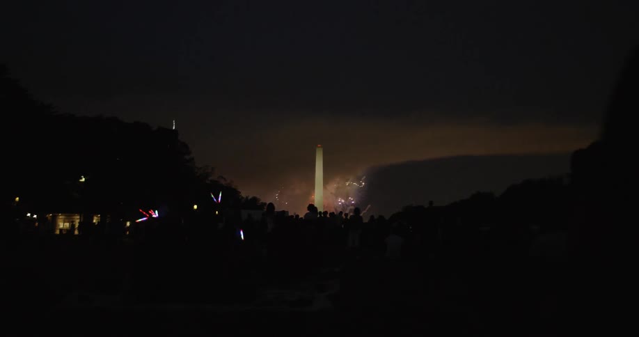 Fireworks explode in the sky