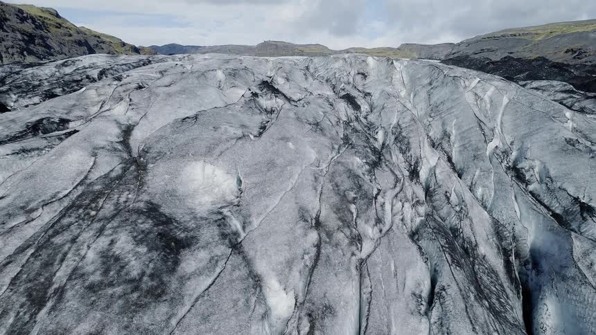 Snow and ice cover a remote landscape