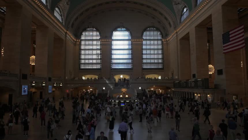 Inside a crowded building