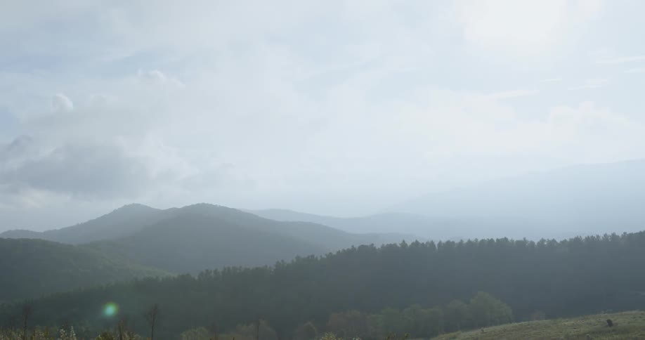 Mountains on a foggy day