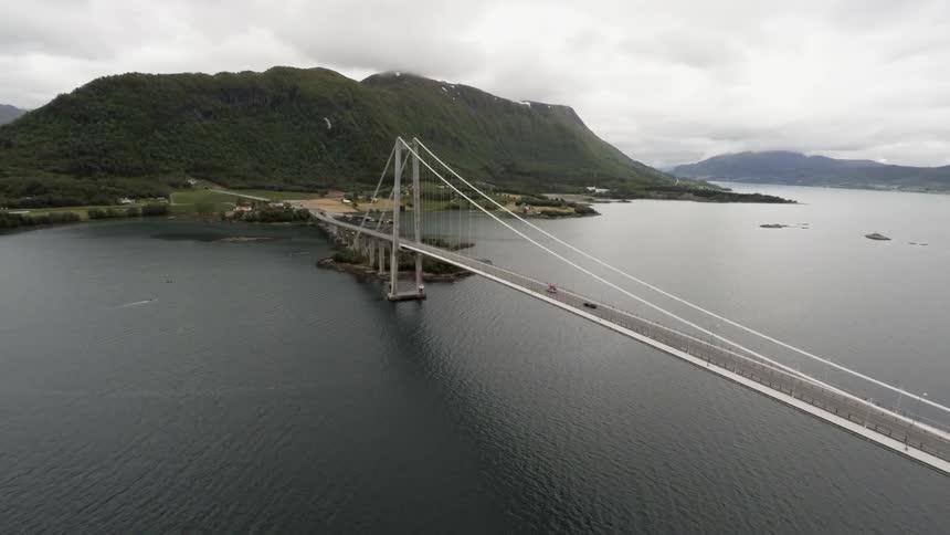 Aerial view of a bridge