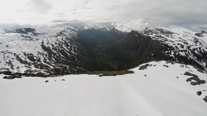Aerial view of a mountain range
