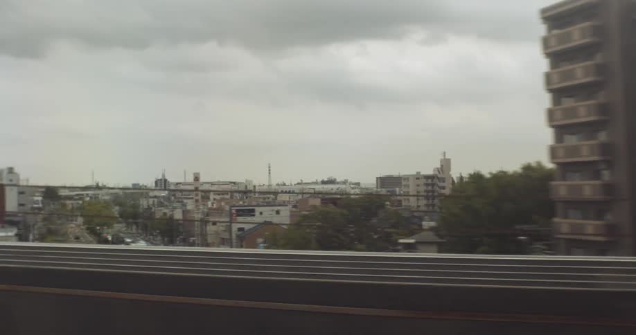 The city has heavy clouds above
