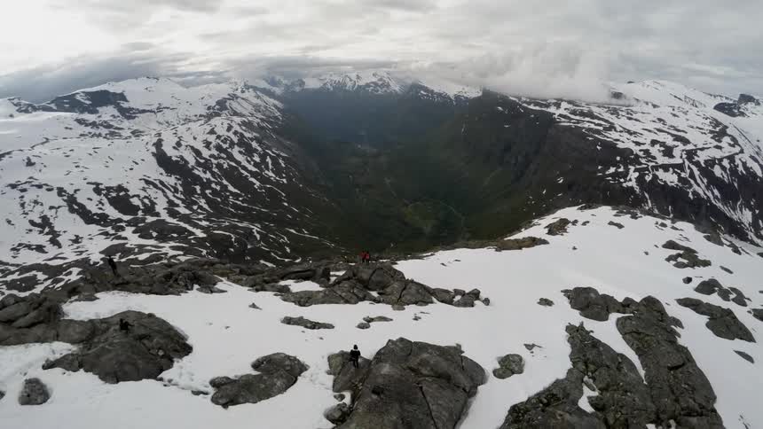Aerial view of a mountain range