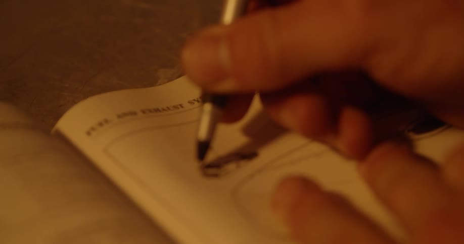 A person looks at an instruction manual