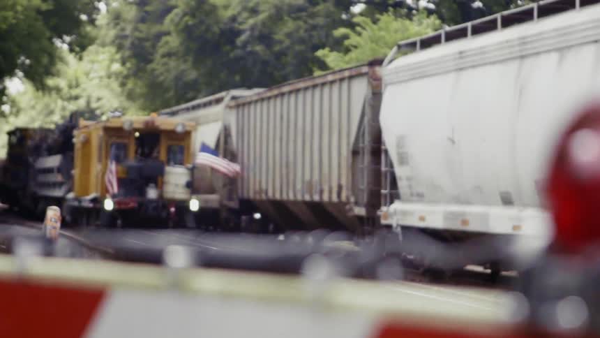 A train passes on the tracks