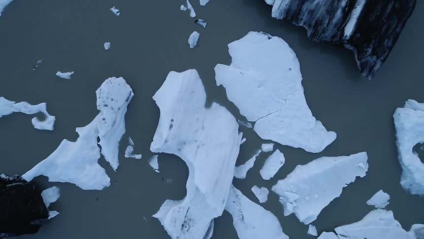 The ice is all over the water