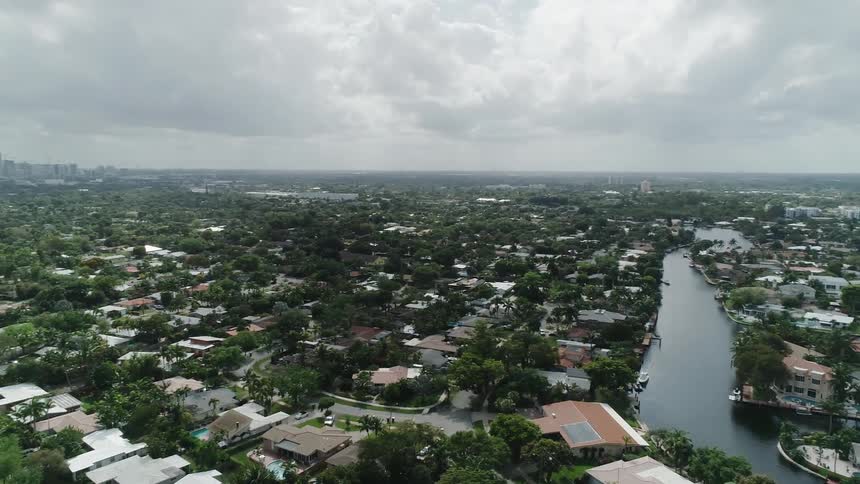 The river runs through the neighborhood