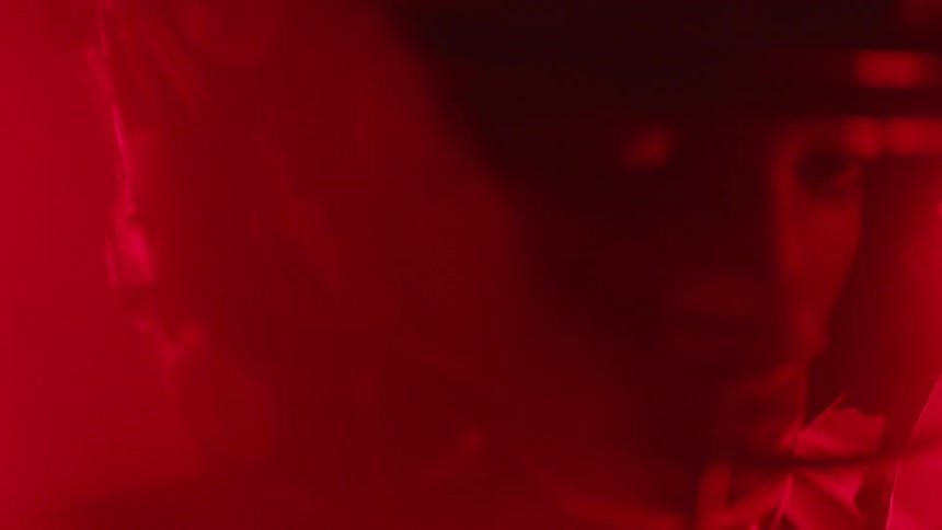 The red lights flash on the helmet