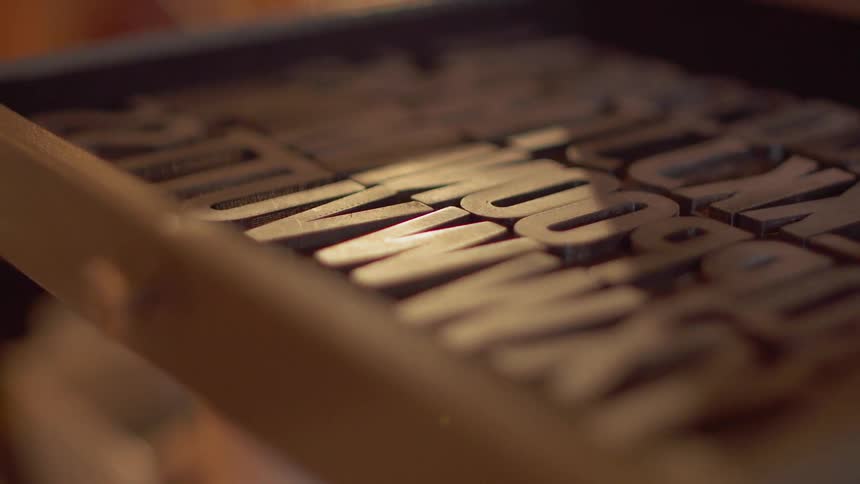 Wooden letters in a row