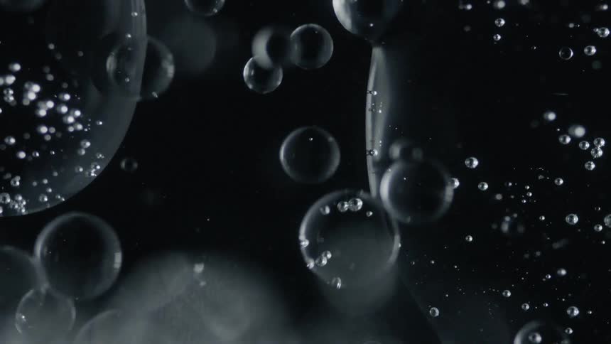 Bubbles float in water