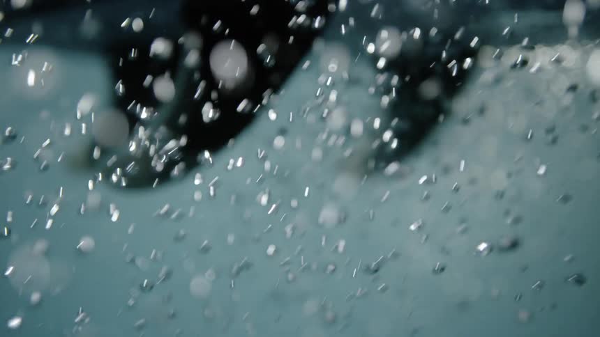 The water bubbles quickly rise