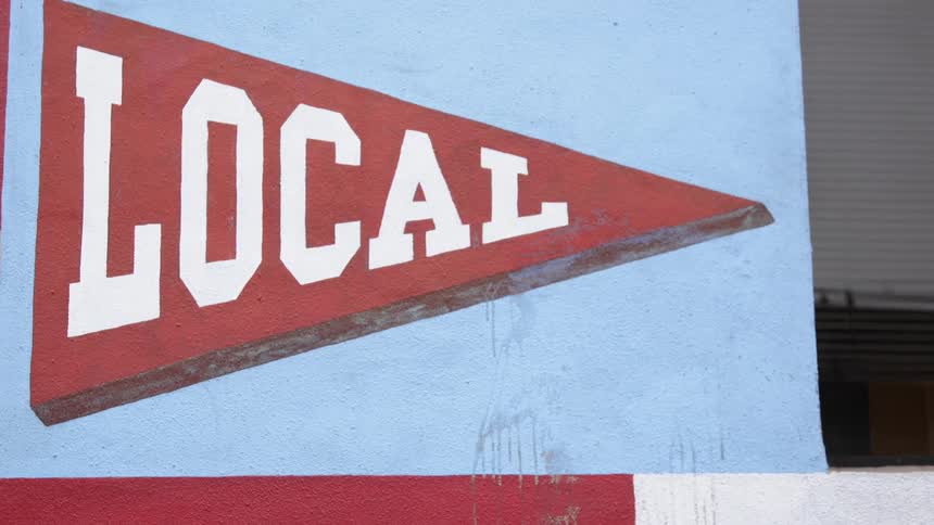 A local sign is displayed