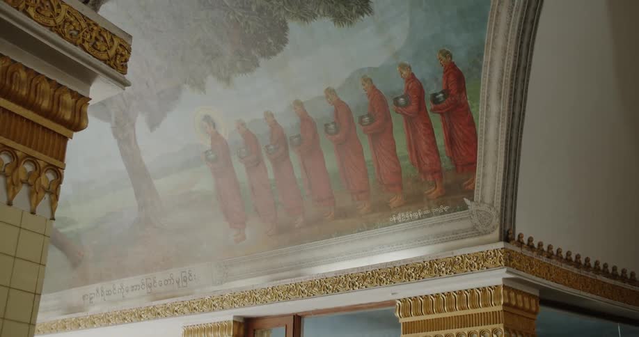 Large mural on the ceiling of a government building