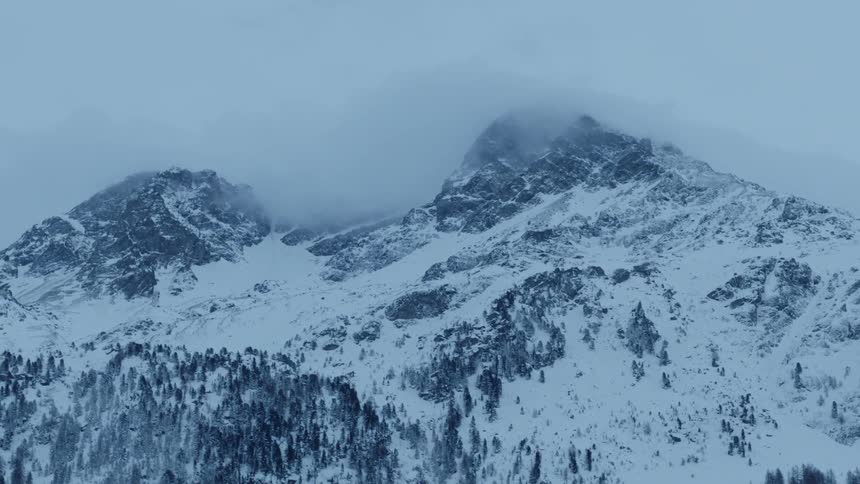 Snowy mountain in ski resort