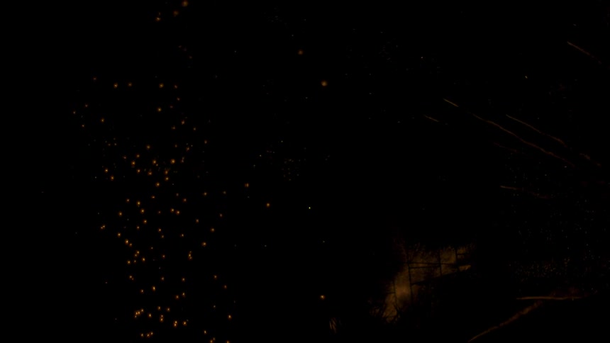 Sparks falling in the night